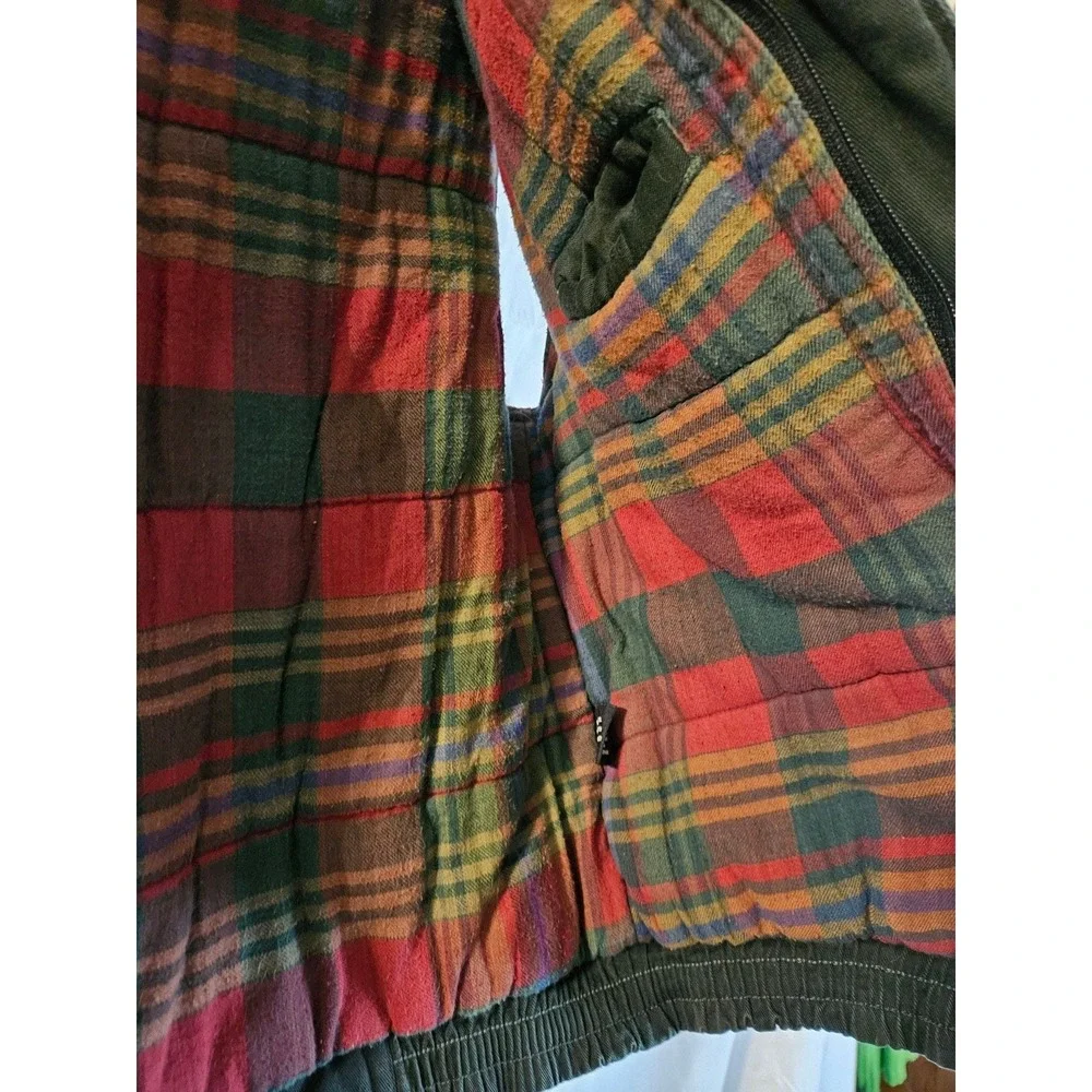Totes Weather Protectors Vintage Utility Vest Flannel Lined Green